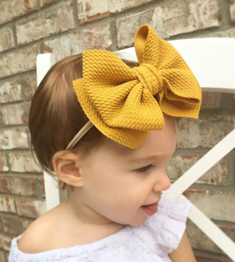 Baby Girl's 5 Inches Soft Double Bow-knot Nylon Headband Toddler Headdress for Photography Party Festivals (Red #)