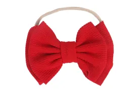 Baby Girl's 5 Inches Soft Double Bow-knot Nylon Headband Toddler Headdress for Photography Party Festivals (Red #)