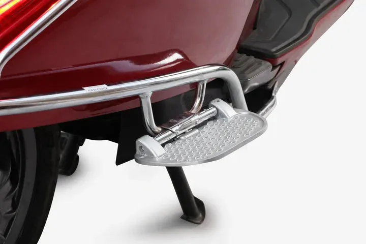 Bajaj Chetak Electric (EV) Combo Accessories Kit 1: Stainless Steel Foldable Footrest   Crash Guard   Mud Guard