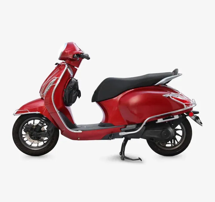 Bajaj Chetak Electric (EV) Combo Accessories Kit 1: Stainless Steel Foldable Footrest   Crash Guard   Mud Guard