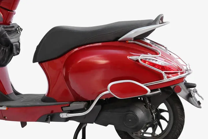 Bajaj Chetak Electric (EV) Combo Accessories Kit 1: Stainless Steel Foldable Footrest   Crash Guard   Mud Guard