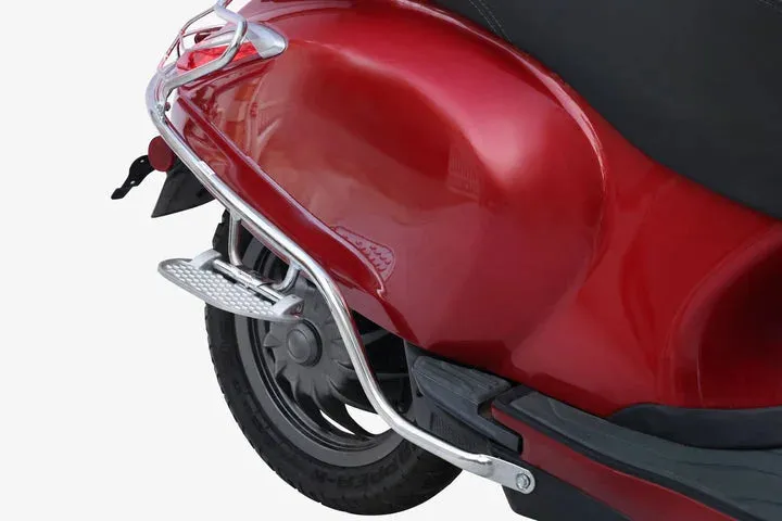 Bajaj Chetak Electric (EV) Combo Accessories Kit 1: Stainless Steel Foldable Footrest   Crash Guard   Mud Guard