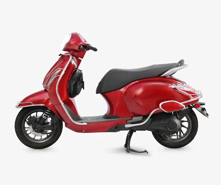Bajaj Chetak Electric (EV) Combo Accessories Kit 1: Stainless Steel Foldable Footrest   Crash Guard   Mud Guard
