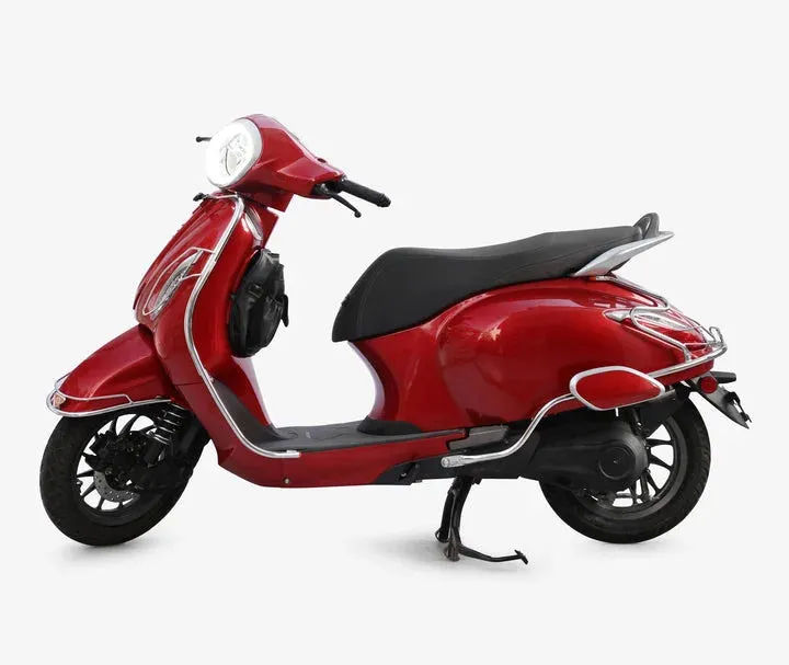 Bajaj Chetak Electric (EV) Combo Accessories Kit 1: Stainless Steel Foldable Footrest   Crash Guard   Mud Guard