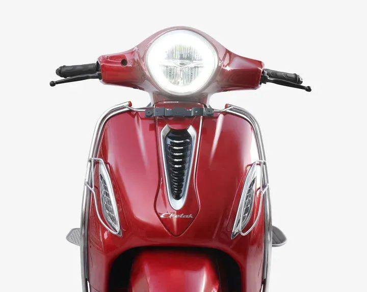 Bajaj Chetak Electric (EV) Combo Accessories Kit 1: Stainless Steel Foldable Footrest   Crash Guard   Mud Guard