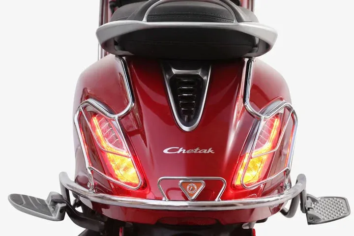 Bajaj Chetak Electric (EV) Combo Accessories Kit 1: Stainless Steel Foldable Footrest   Crash Guard   Mud Guard