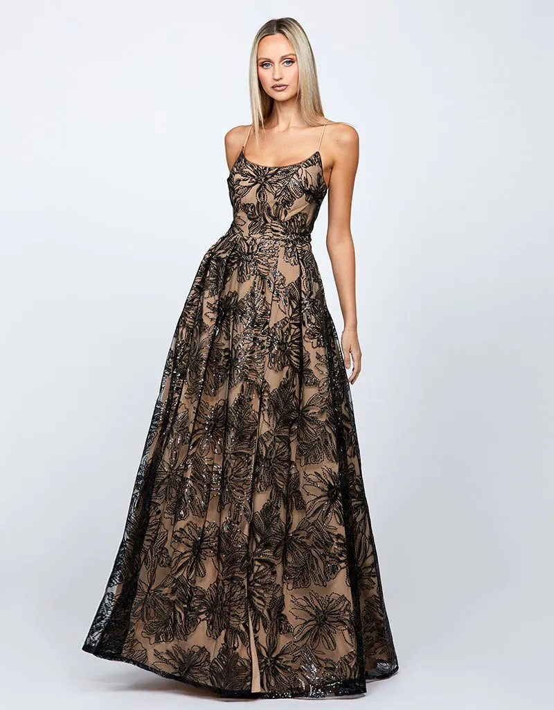 BAMBIE SCOOP NECK GOWN B67D02L