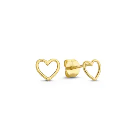 Belleville Amore 14 karat gold ear studs with heart