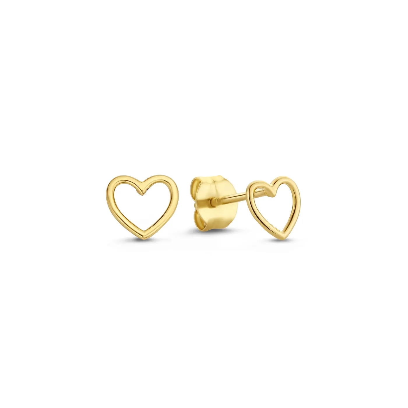 Belleville Amore 14 karat gold ear studs with heart