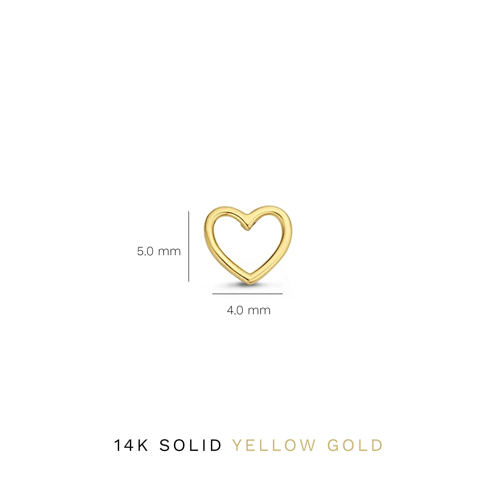 Belleville Amore 14 karat gold ear studs with heart