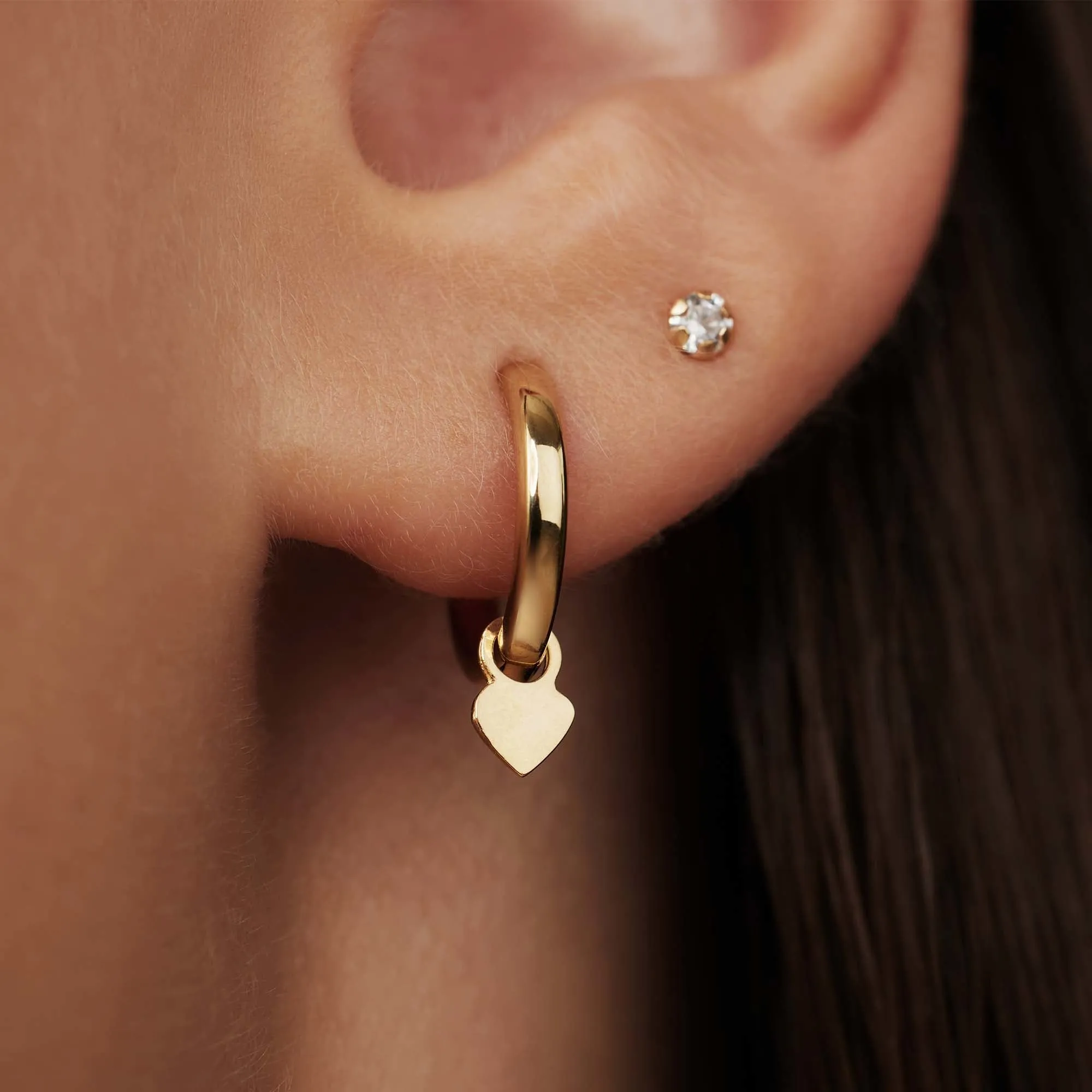 Belleville Amore 14 karat gold hoop earrings with heart