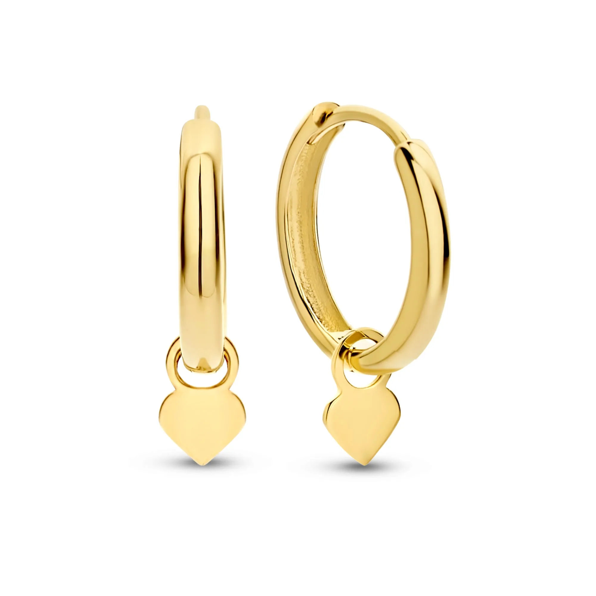 Belleville Amore 14 karat gold hoop earrings with heart