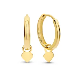 Belleville Amore 14 karat gold hoop earrings with heart