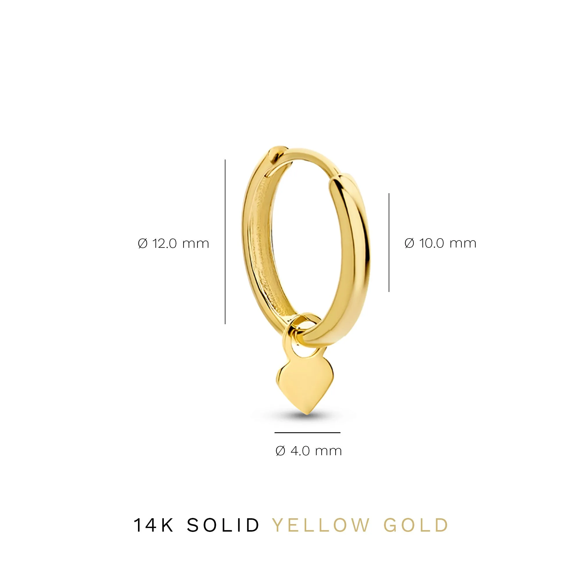 Belleville Amore 14 karat gold hoop earrings with heart
