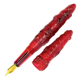 Benu Skull & Roses Fountain Pen Red Rose
