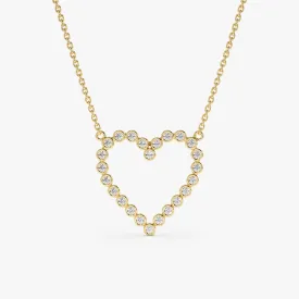 Bezel Diamond Heart Necklace, Ildi