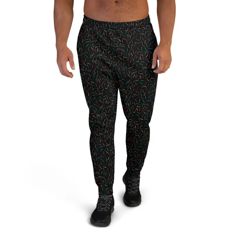 Black Birthday Boy Men's Joggers, Festival Rave Club Party Premium Stylish Pants w/ Pockets- Made in EU
