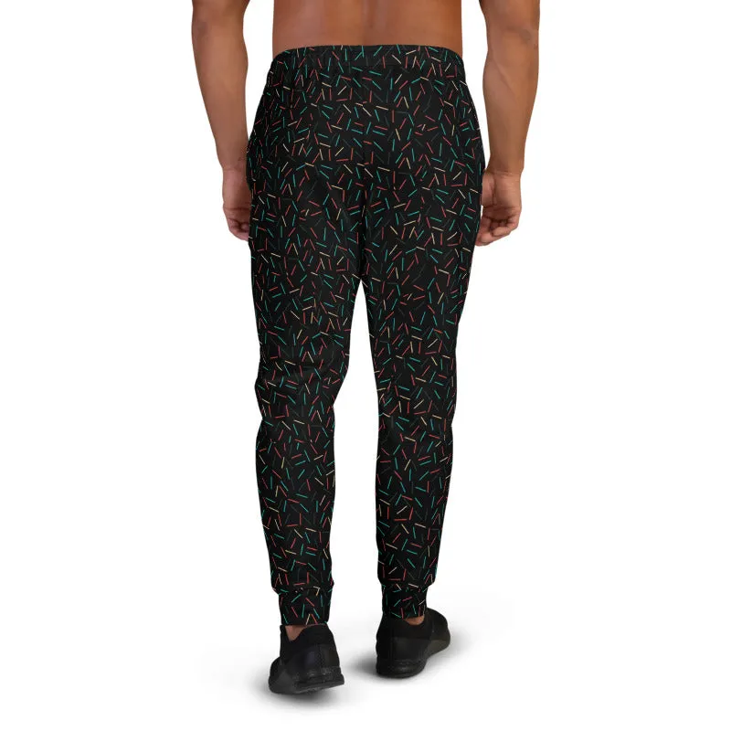 Black Birthday Boy Men's Joggers, Festival Rave Club Party Premium Stylish Pants w/ Pockets- Made in EU