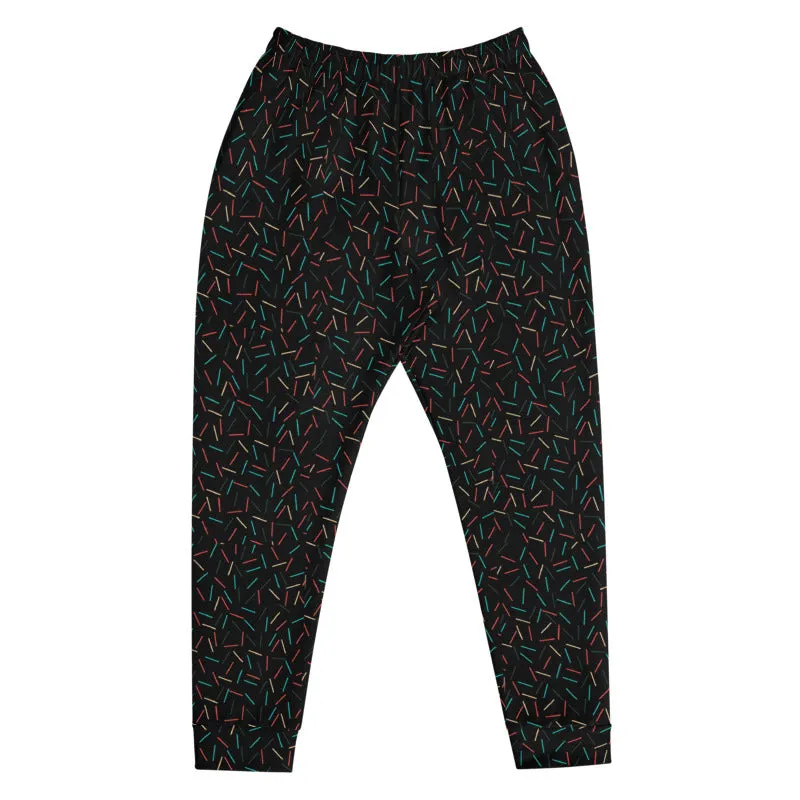 Black Birthday Boy Men's Joggers, Festival Rave Club Party Premium Stylish Pants w/ Pockets- Made in EU
