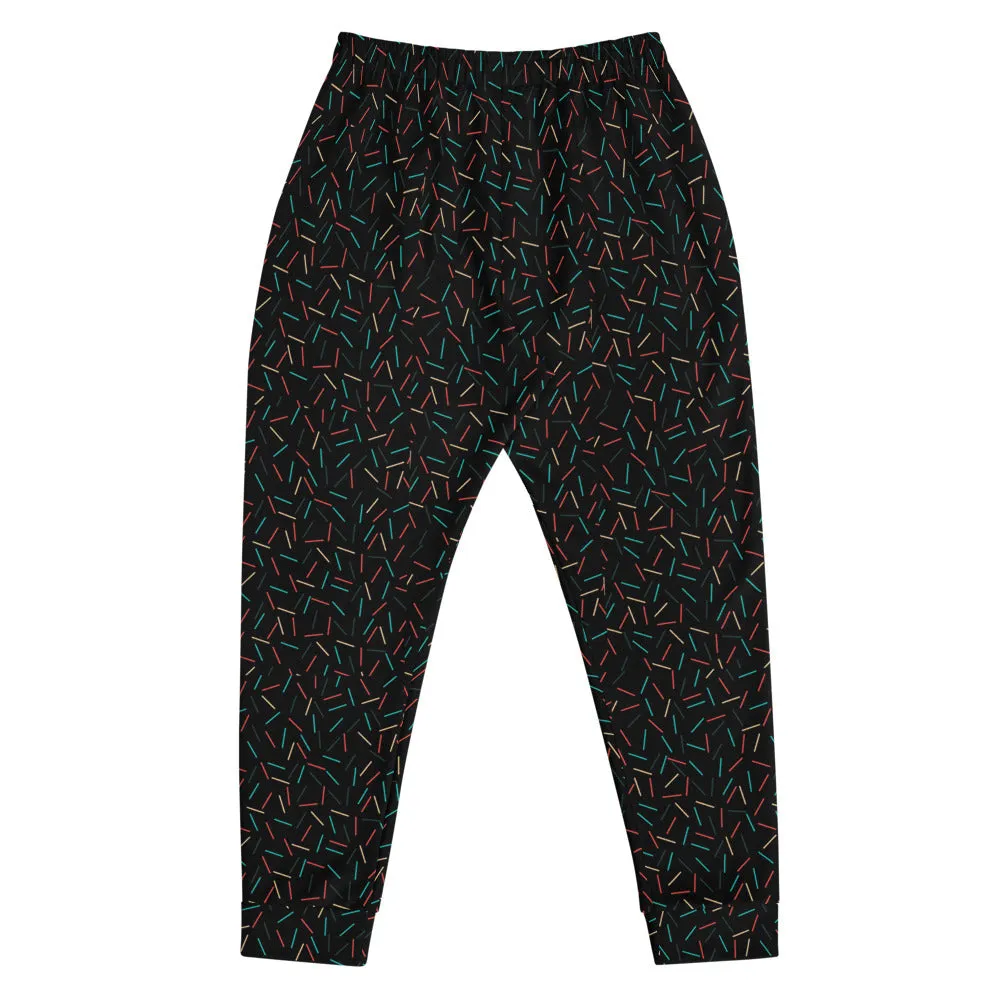Black Birthday Boy Men's Joggers, Festival Rave Club Party Premium Stylish Pants w/ Pockets- Made in EU