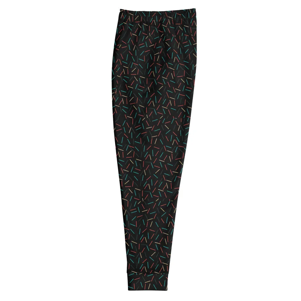 Black Birthday Boy Men's Joggers, Festival Rave Club Party Premium Stylish Pants w/ Pockets- Made in EU