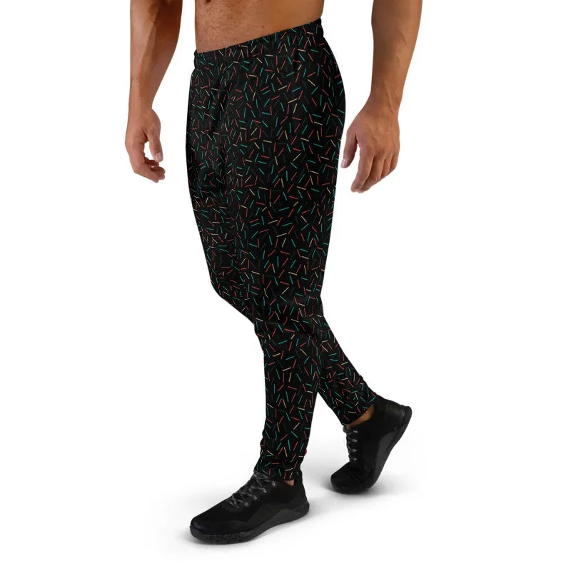 Black Birthday Boy Men's Joggers, Festival Rave Club Party Premium Stylish Pants w/ Pockets- Made in EU