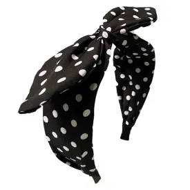 Black Polka Dot Bow Headbands Cute Headbands 50s Costume Retro Hair Accessories for women and girls