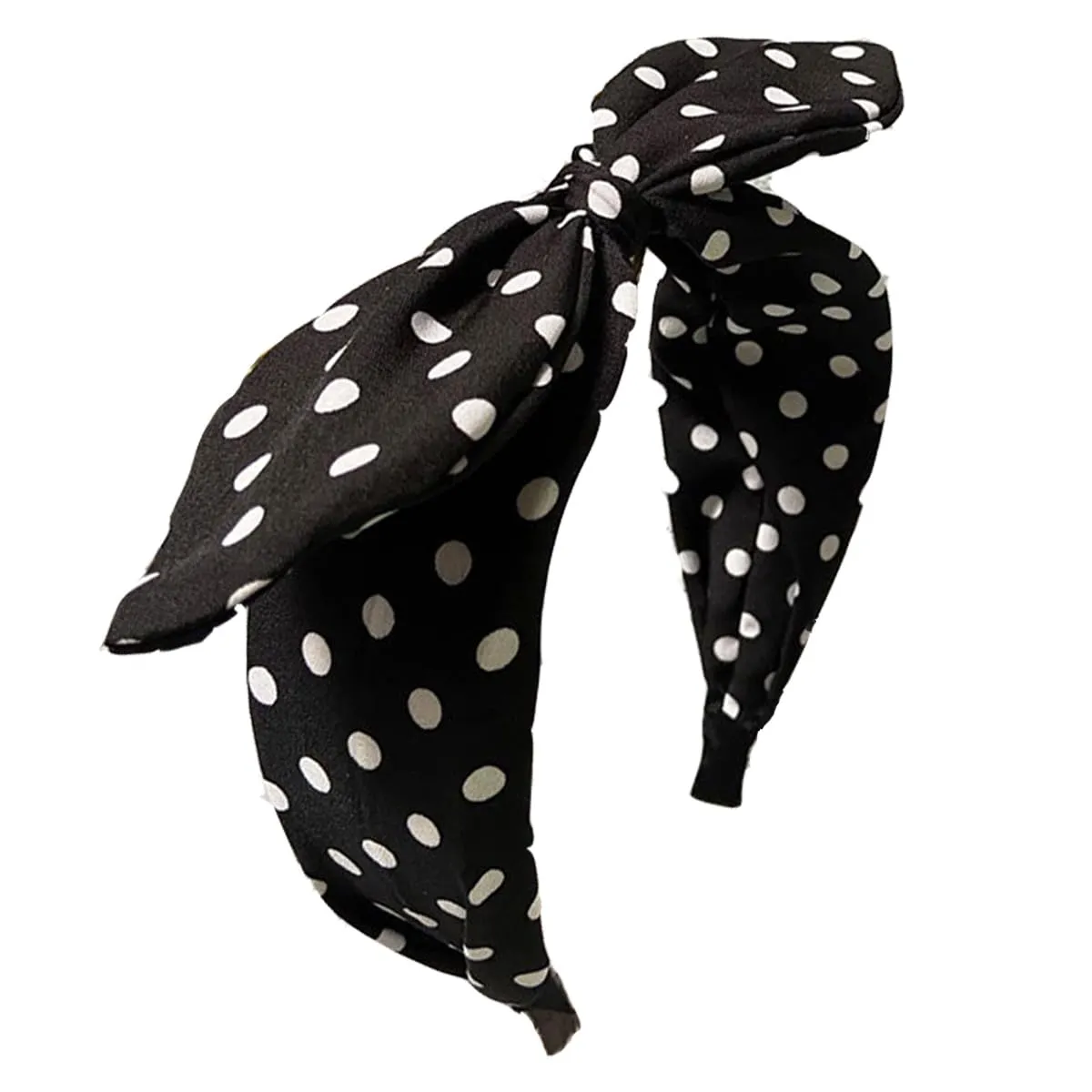 Black Polka Dot Bow Headbands Cute Headbands 50s Costume Retro Hair Accessories for women and girls