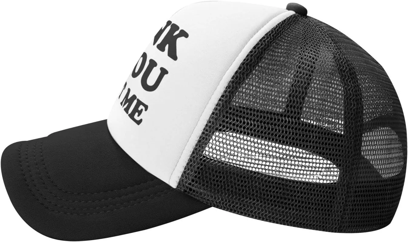 Blink If You Want Me Funny Adjustable Mesh Trucker Hat Sport Baseball Cap Men Women Gift Dad Hat Fishing Cap Black