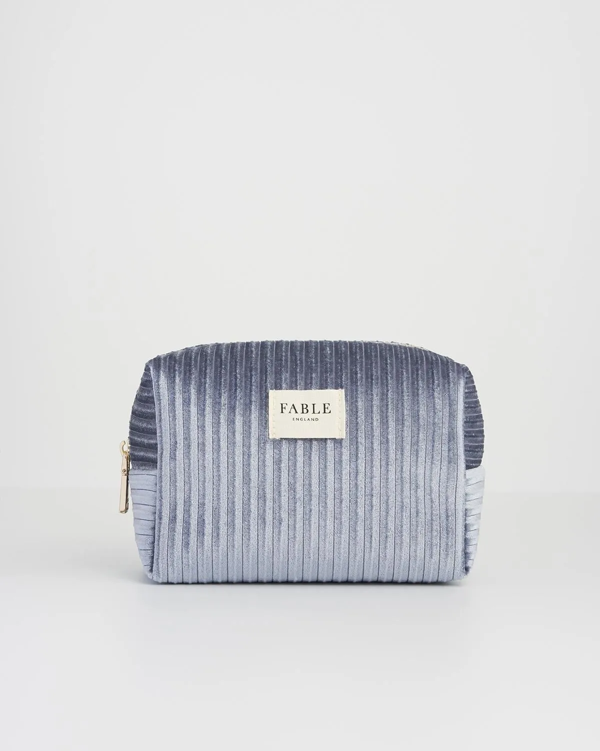 Blue Corduroy Velvet Cosmetics Pouch