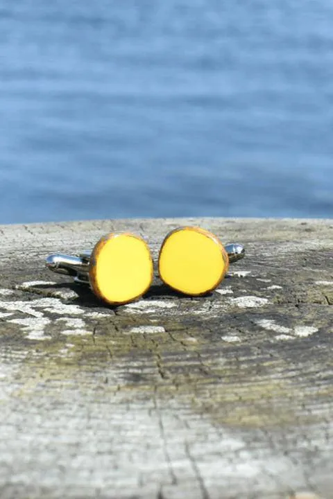 Bohemian Art Glass Cufflinks
