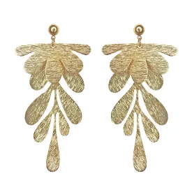BOTANICAL EARRINGS [ Gold Plated Brass, Floral ]