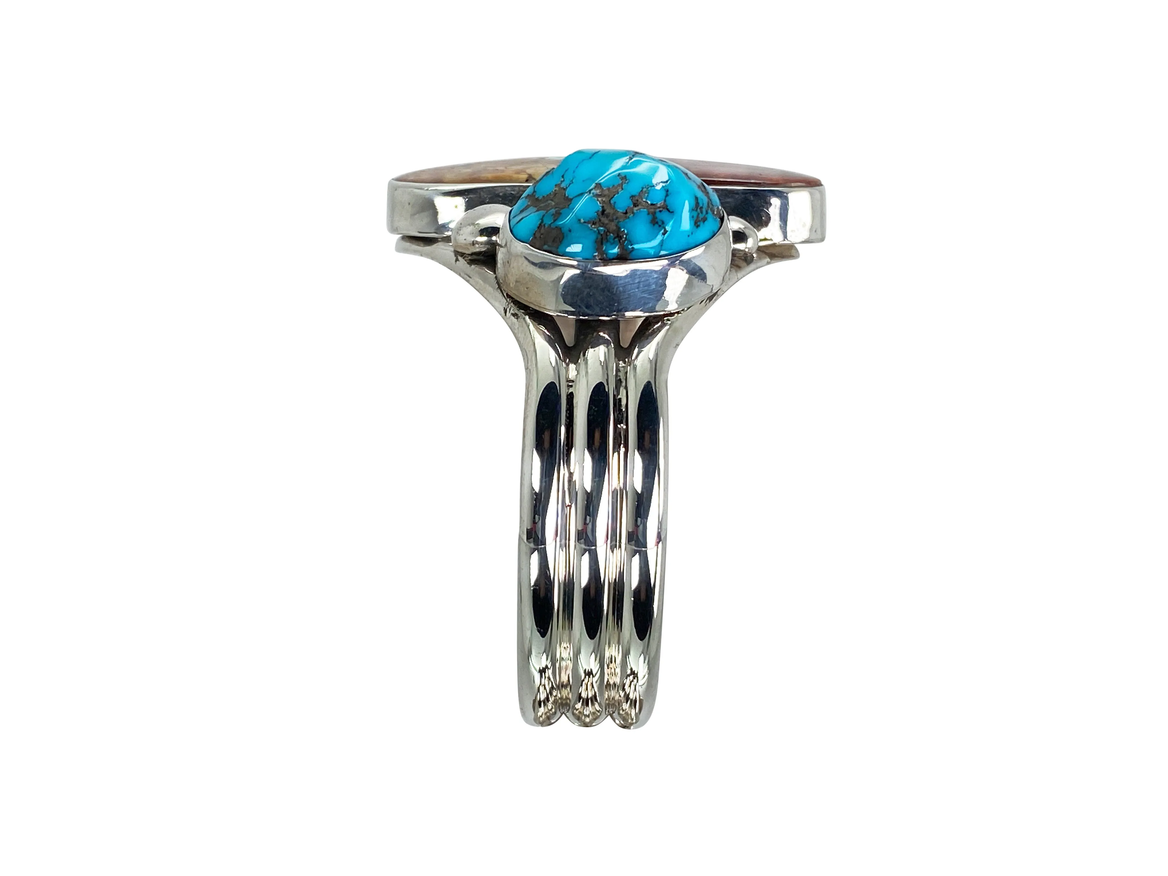Boulder Turquoise & Kingman Turquoise Cuff | Artisan Handmade