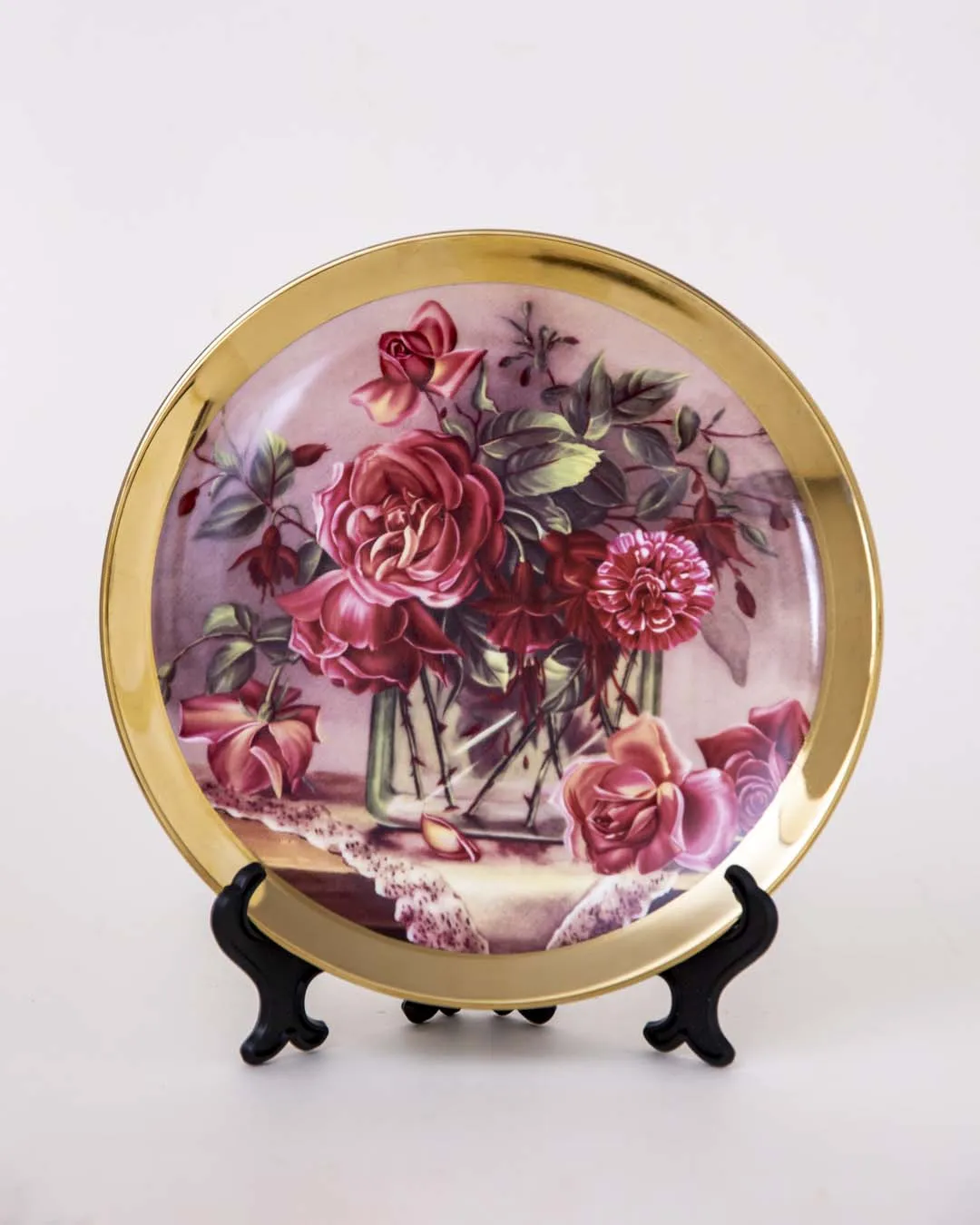 Bouquet Bliss Gold Decorative Plate - 8"
