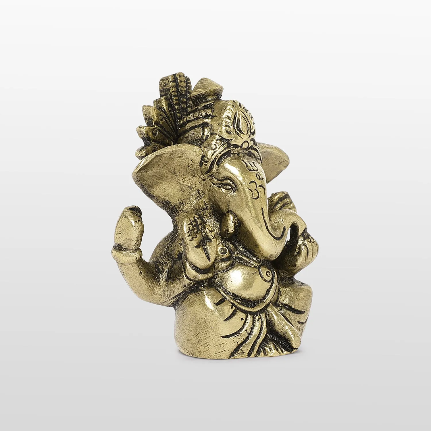 Brass Engraved Small Ganesha 2.5 in