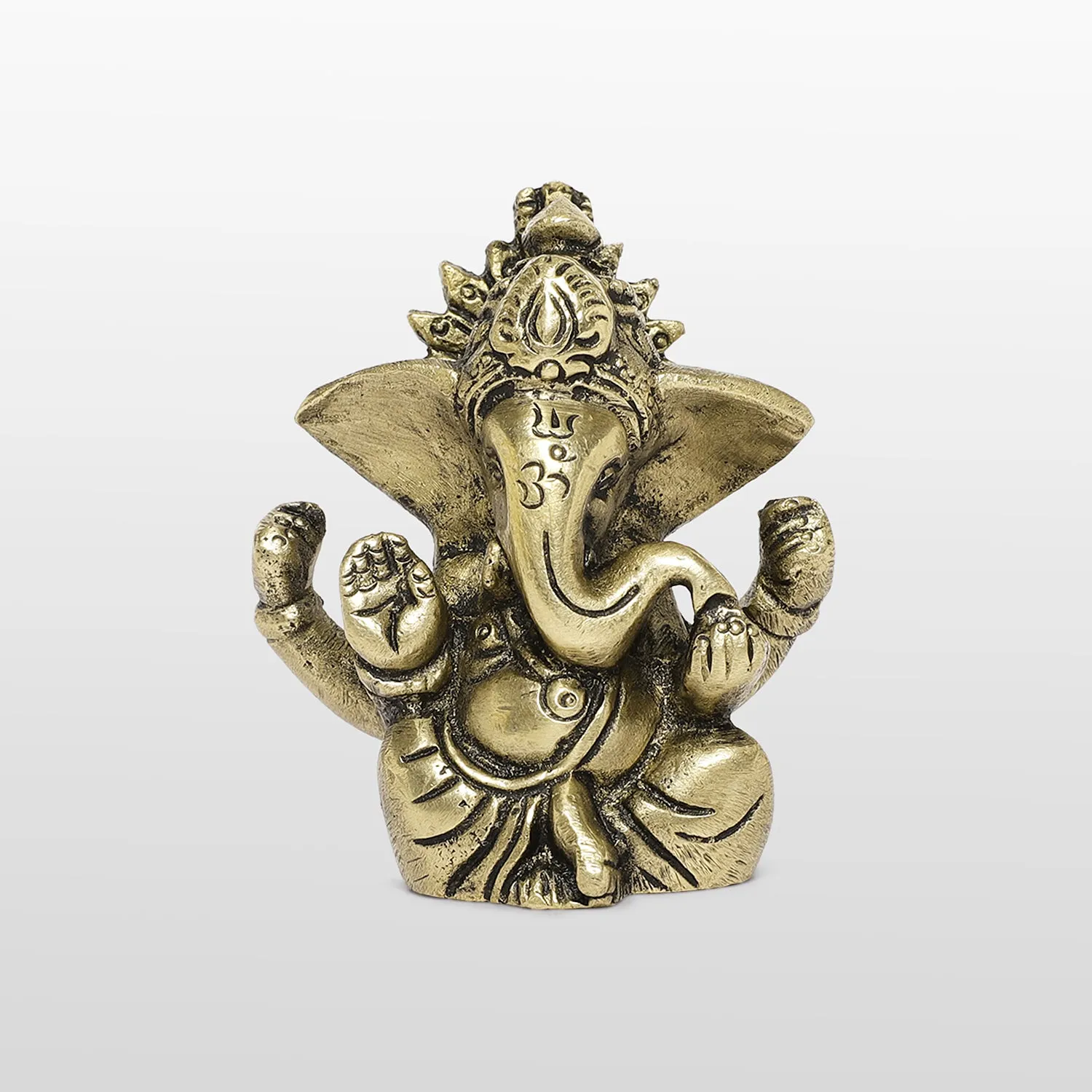 Brass Engraved Small Ganesha 2.5 in