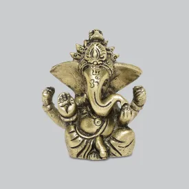 Brass Engraved Small Ganesha 2.5 in