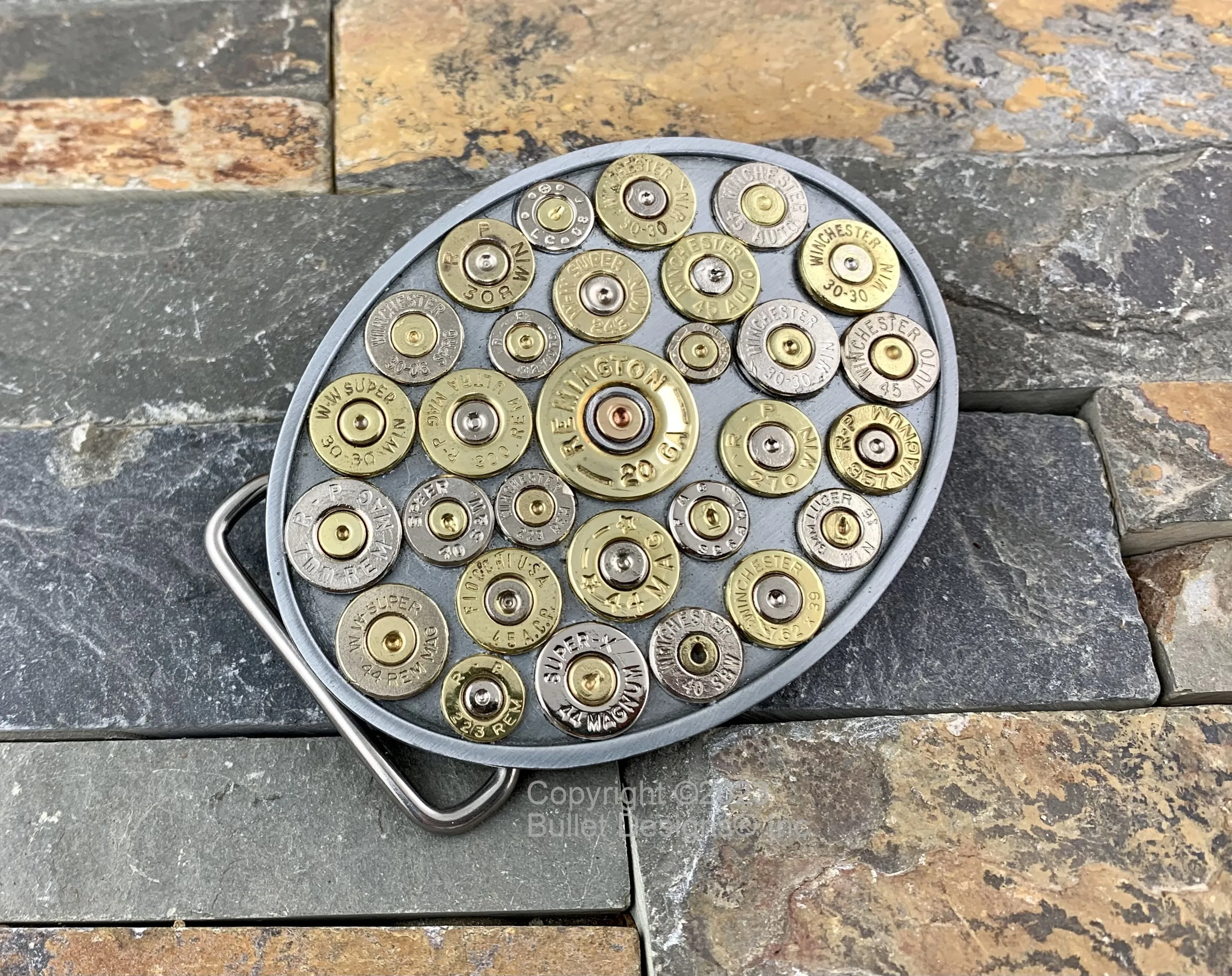 Bullet Belt Buckle, Western, Cowboy, Recycled, Jewelry, Accessories, Pistol, Rifle, Real Fired Bullets, Rodeo, Oval, Antique Silver