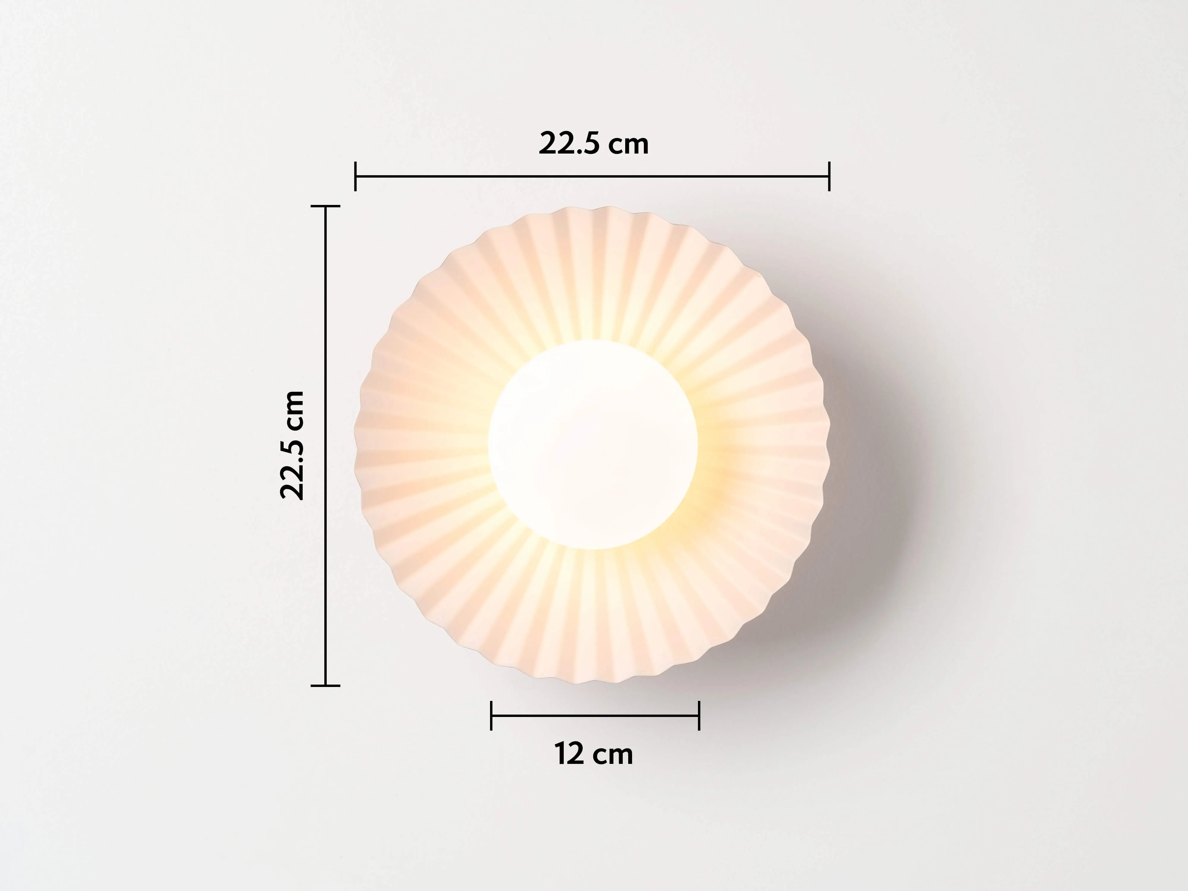 Burnt orange flush pleat wall light