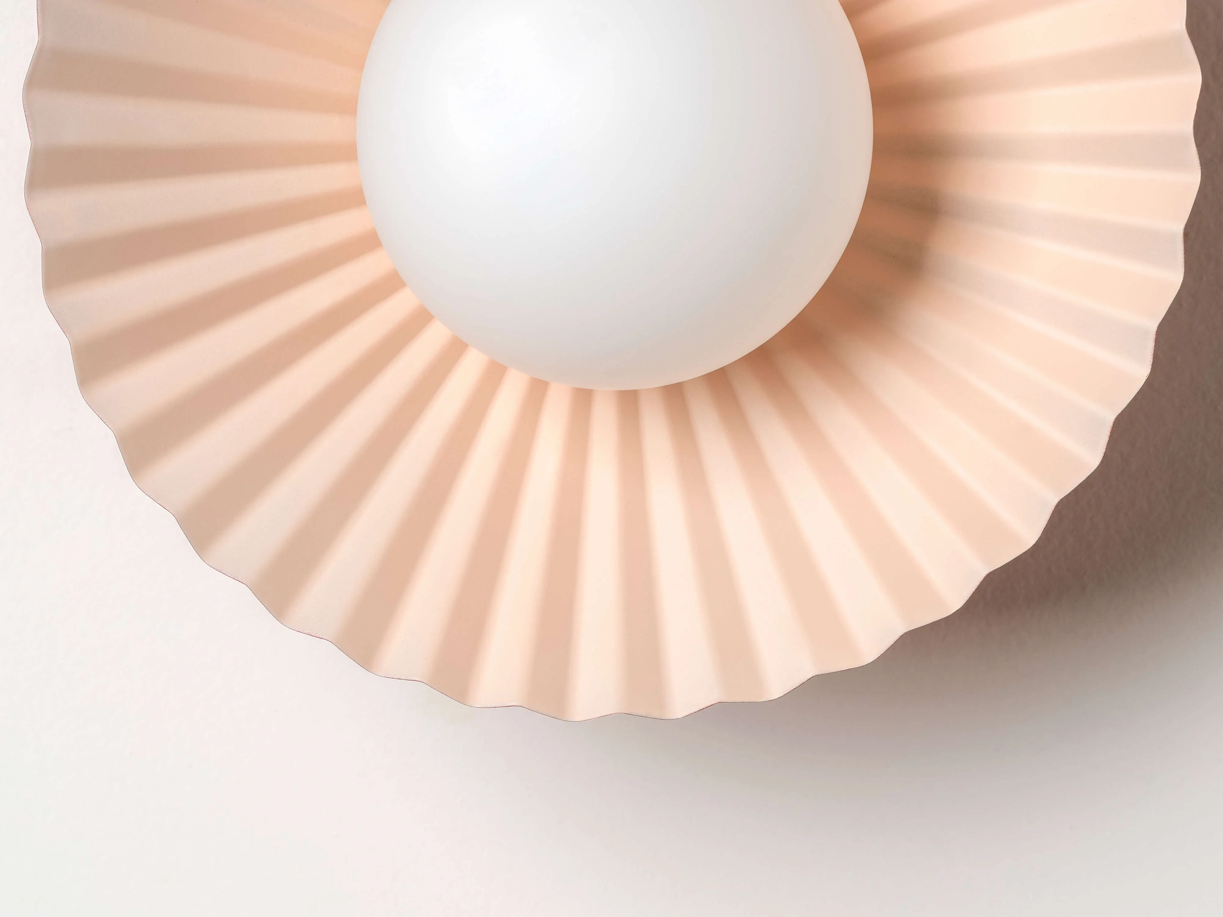 Burnt orange flush pleat wall light