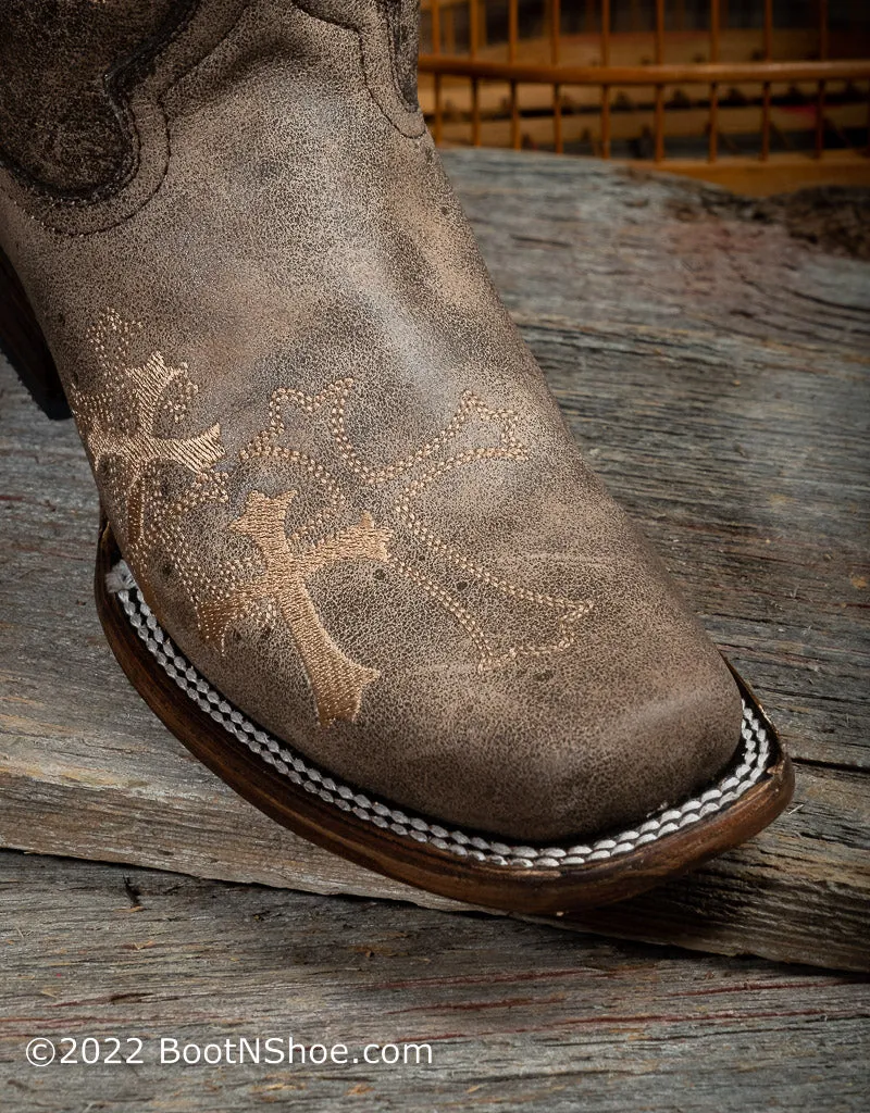 by Corral Women's Cross Embroidery Square Toe Boots L5042