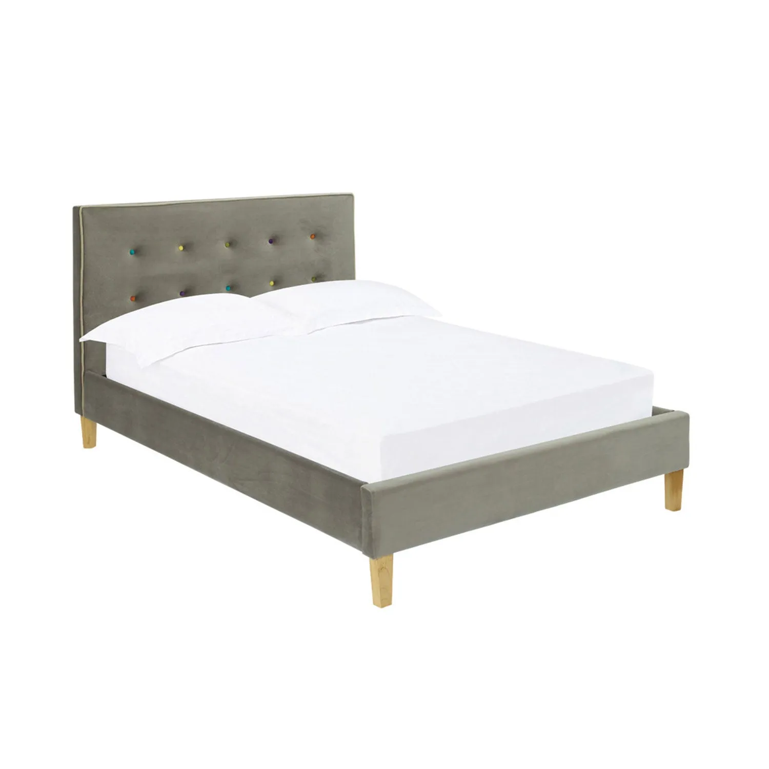 Camden Contemporary Grey Fabric Bed
