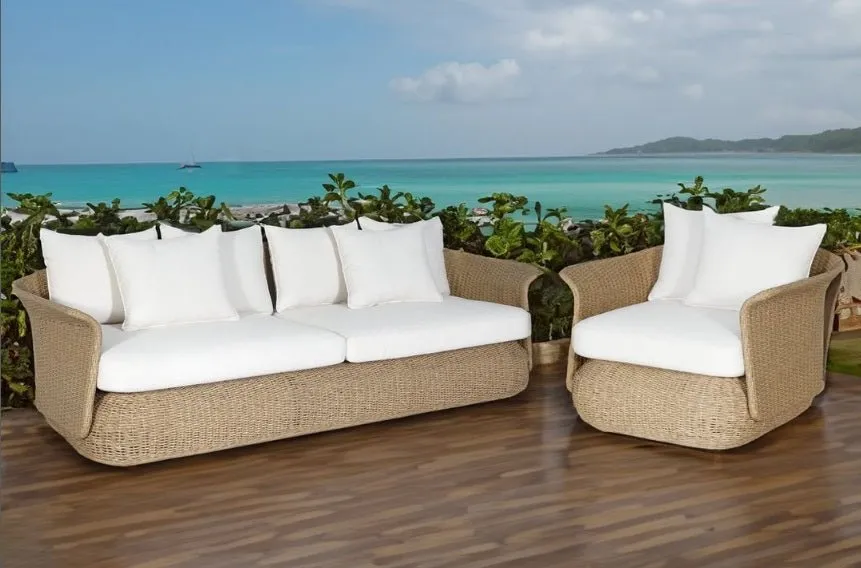 Capri 3-Seater Outdoor Sofa - Natural 1.9m
