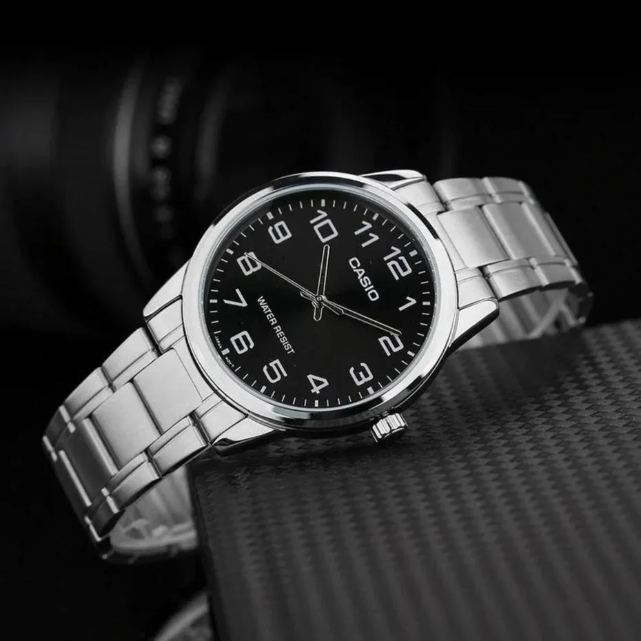 Casio Black Dial Stainless Steel Standard Watch MTP-V001D-1BUDF