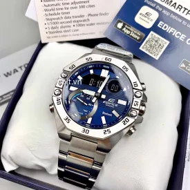 Casio Edifice - ECB-10D-2ADF - Stainless Steel Wrist Watch for Men - Bluetooth Watch - Smart Phone Link