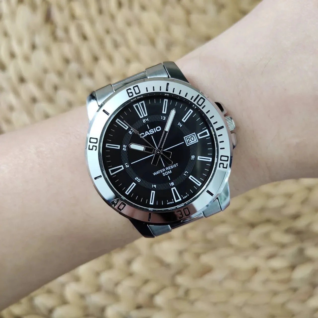 Casio Enticer Black Dial Stainless Steel Men's Watch | MTP-VD01D-1CVUDF