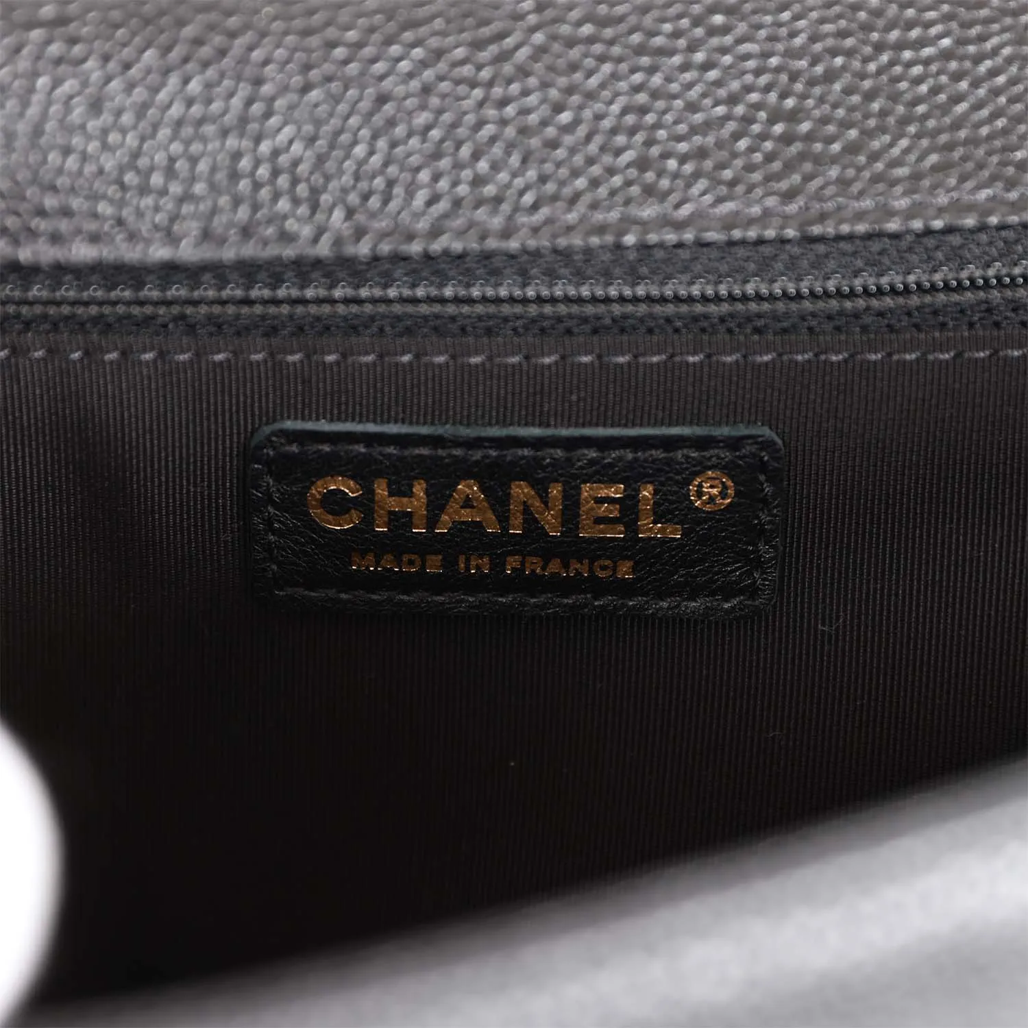 Chanel Medium Boy Bag Black Caviar Antique Gold Hardware