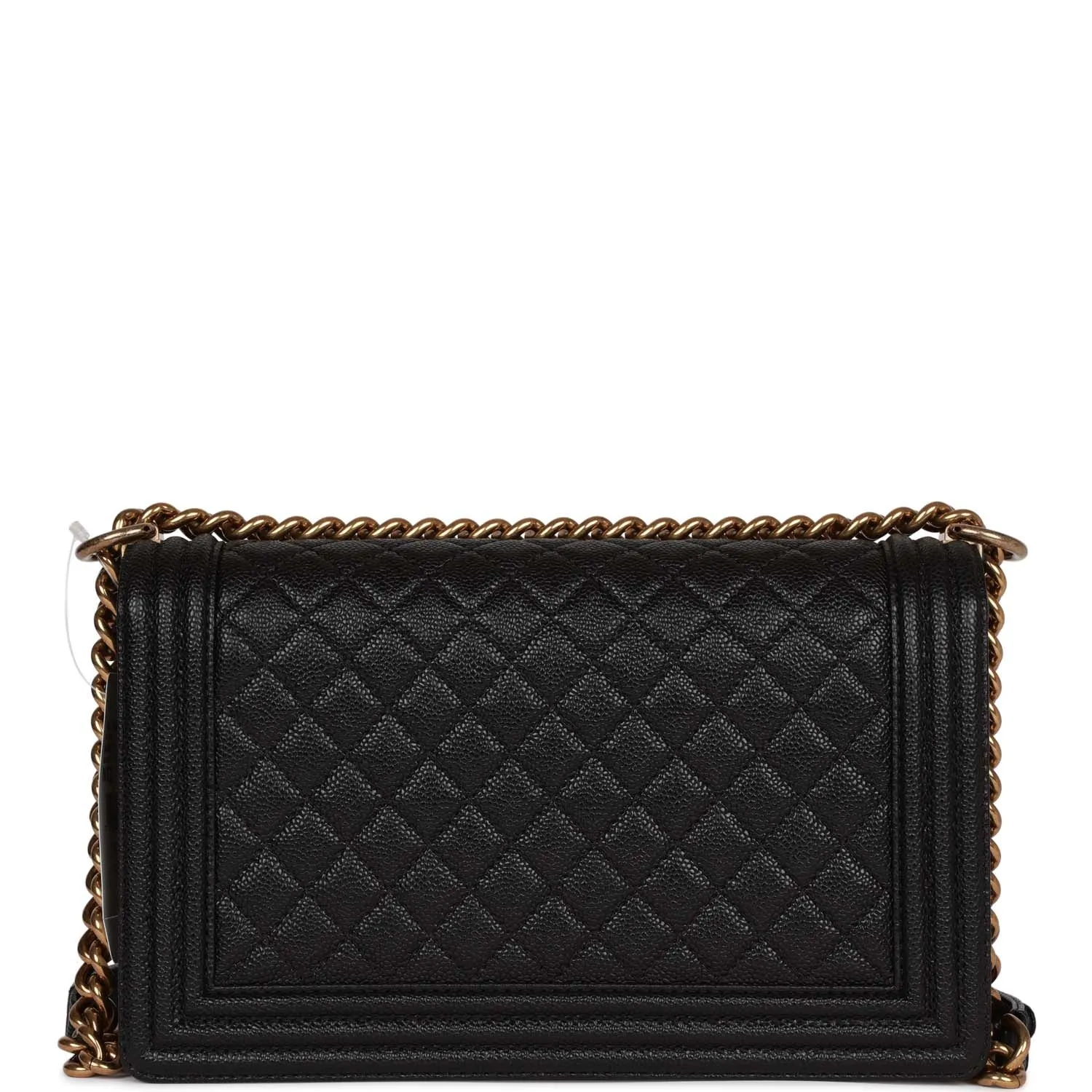 Chanel Medium Boy Bag Black Caviar Antique Gold Hardware