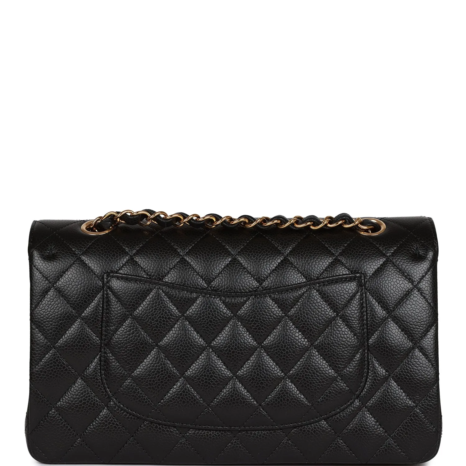 Chanel Medium Classic Double Flap Bag Black Quilted Caviar Gold Hardware