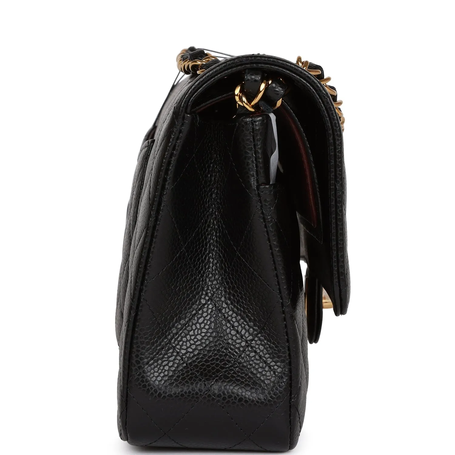 Chanel Medium Classic Double Flap Bag Black Quilted Caviar Gold Hardware